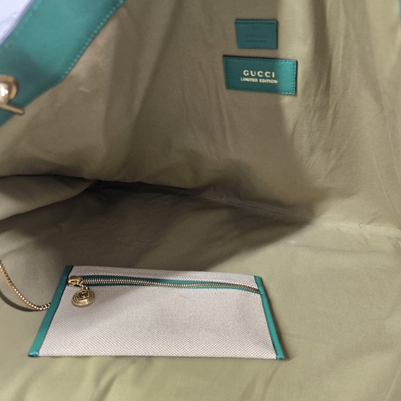 🔥Limited Edition🔥Gucci Rajah Green and Beige Tote Bag - Picture 7 of 13
